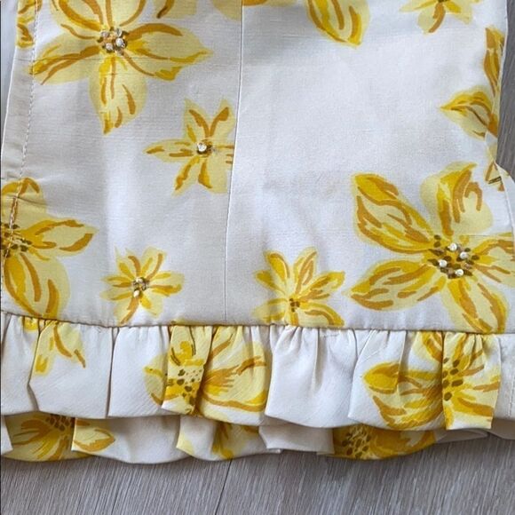 Rickie Freeman for Teri John Silk Floral Camisole Yellow size 4 - Picture 4 of 7